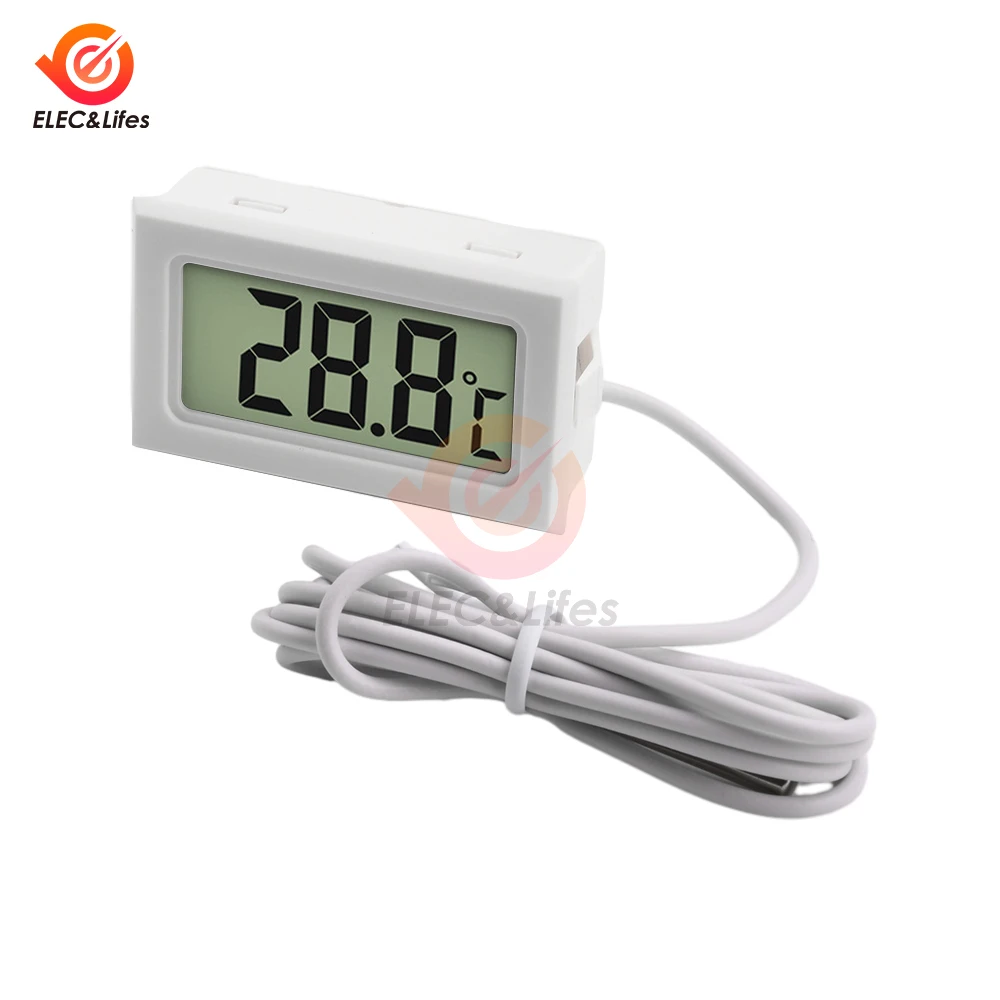 냉동고 온도에 사용되는 미니 LCD 디지털 온도계 - 50-110 ℃   냉장고 온도계 실내 및 실외 방수 프로브