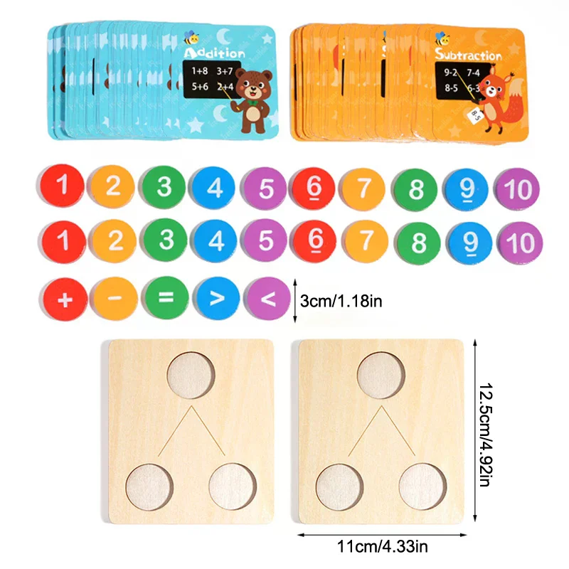 Enfants mathématiques éducation précoce aides pédagogiques en bois numérique décomposition arithmétique Montessori jouet numéro Cognition comptage jouets