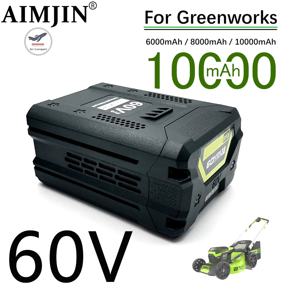 60V Lithium Ion Battery 10.0Ah For Greenworks PRO Replacement 3X Longer Runtime Cordless Power Lightweight Better Handling Fits