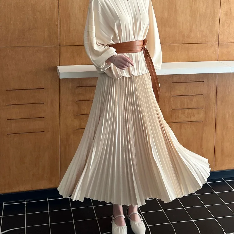 مياكي المحدودة الجديدة النساء بلايز تي شيرت تنوعا عادية ثنيات لينة مطوي نصف تنورة تمتد أنيقة مناسبة رسمية الملابس