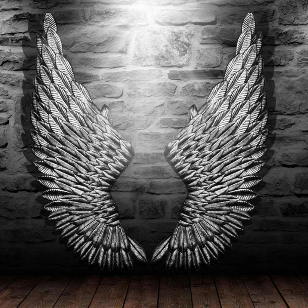 

Wall Decoration Angel Wings Retro Metal wings Bar Coffee Shop Wall Decoration Home Bedroom Living room decor Christmas Industry