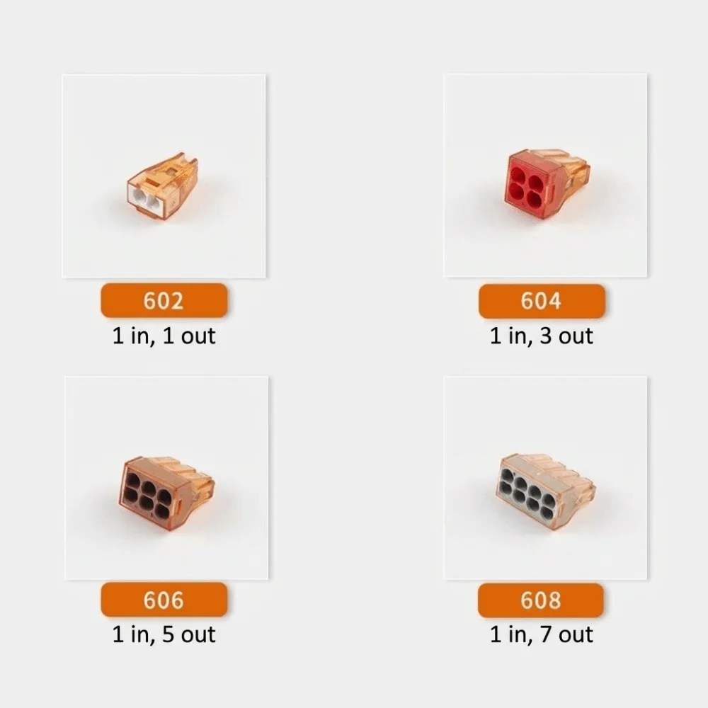10PCS 2/3/4/5/6/8 Pin Wire Connector Quick Connect Fast Wiring Quick Terminal Push In Secure Contact Electrical Connector