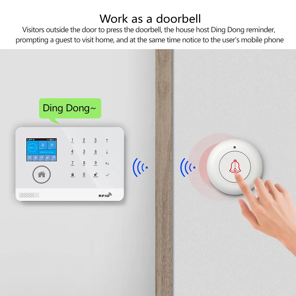 TYSH 433mhz Wifi GSM+GPRS+WiFi Alarm Wireless Smart House App Control Tuya Gsm Sos Home Security Alarm System