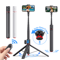 70-Inch Bluetooth Selfie Stick Tripod, Auto Pop-Up Foldable Holder for iPhone Android Phone, Ideal for Vlog Shots & Travel Use