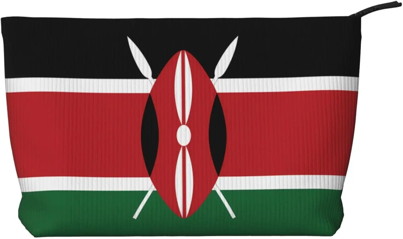 

Flag of Kenya Corduroy cosmetic bag, suitable for travel and daily use, Sturdy Lining, Ensures Longevity