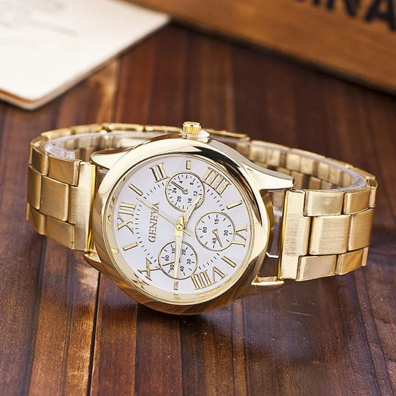 New Brand 3 Eyes Gold Casual Quartz Watch Men Stainless Steel Dress Wristwatch Reloj Hombre Men Clock Relogios Masculino Montre