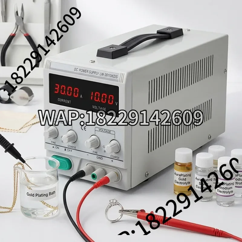 30V 10A LW-3010KDS Stepless Adjustable DC Rectifier Jewelry Pen Electroplating Machine for Gold Silver Rhodium Plating