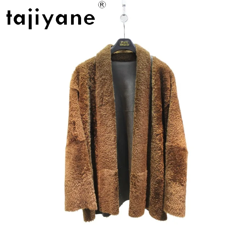 TAJIYANE Turkish Baby Lacon Lamb Shearling Real Fur Coat Women Reversible Fur Jacket Cape‑Style Outerwear Winter Overcoat Шуба