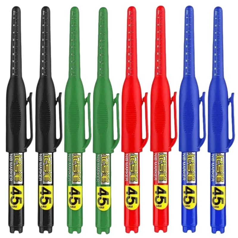 

12Pcs 45mm Deep Hole Long Nib Head Marker For Metal Perforating Pen Waterproof Bathroom Woodworking Decor Multi-Purpose Tool
