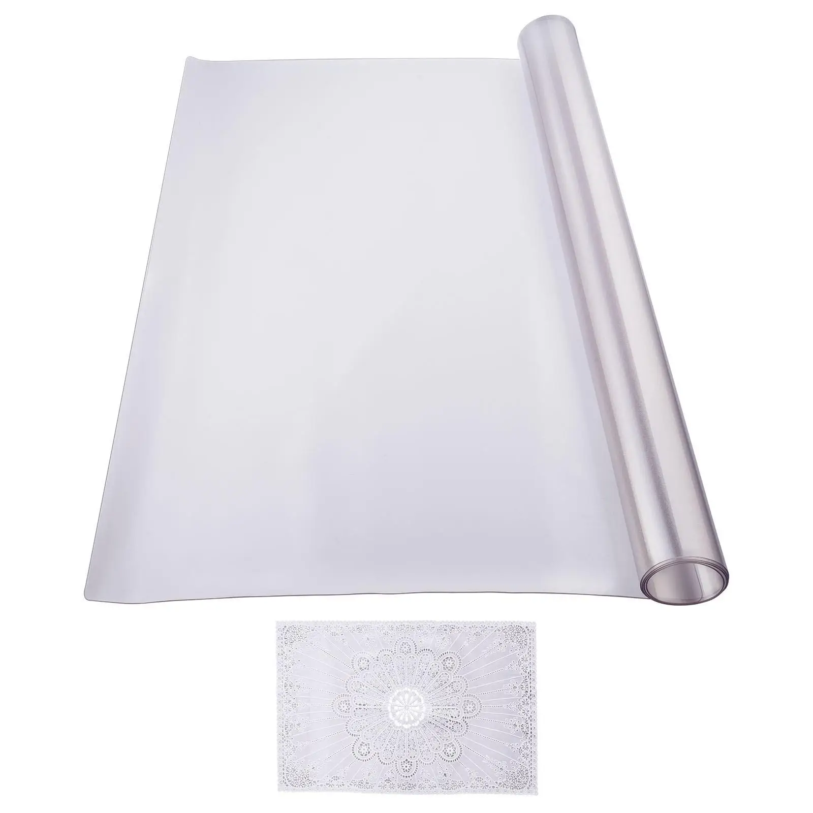 Frosted PVC Table Protector 36 x 60 Inch 1.5 mm Thick Waterproof Easy Clean Rectangle Desk Mat for office Dresser Dining Table Nightstand