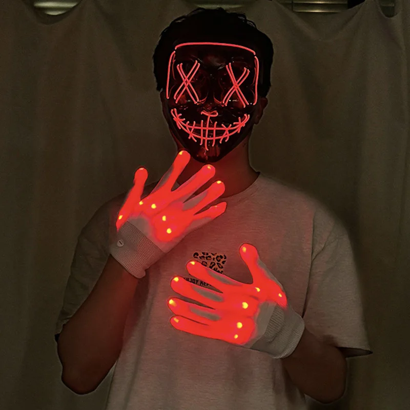 Trendy LED Light Gloves Men Women Glowing LED Gloves Bar Nightclub Dance Show Supplies Performance Accessories Atmosphere Props 2