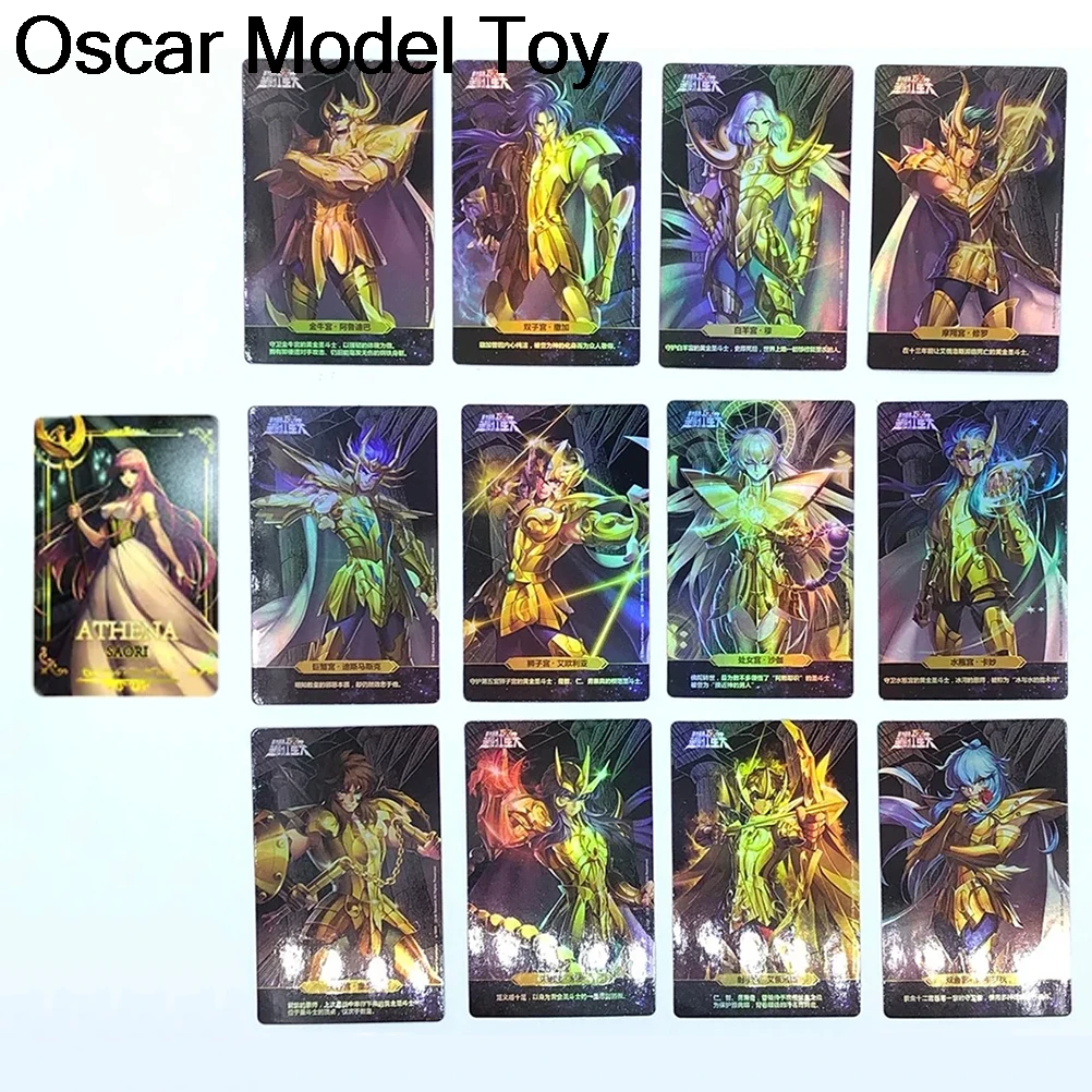 Saint Seiya Myth Cloth 30o Aniversário Golden Saint e Athena Limited Brilhando Cartão Exclusivo Gold Saint Figura Cartão 12 pçs/set