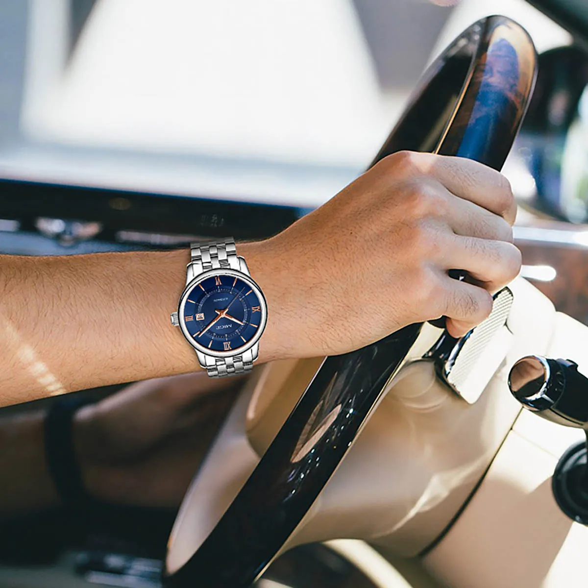 MIGE Brand Watches for Men Automatic Self Winding Mens Watch Stainless Steel Calendar Waterproof Men Mechanical Wristwatches