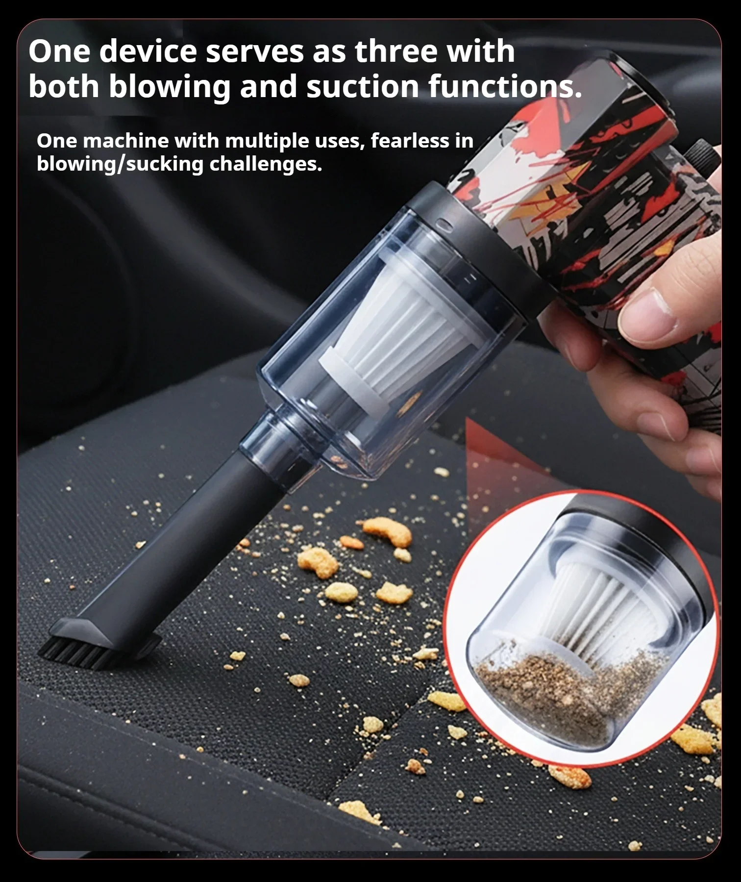 X9 بدون فرش 10000 مللي أمبير مروحة توربو كهربائية 800000 دورة في الدقيقة عالية السرعة قوية قابلة للشحن منفاخ الغبار للتنظيف #3