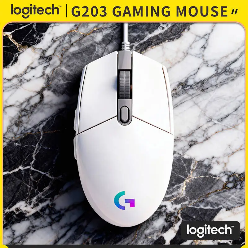 

Logitech G203 Prodigy Wired Mouse, RGB Backlit Gaming Mouse, 6 Programmable Buttons, On-Board Memory, PC/Mac
