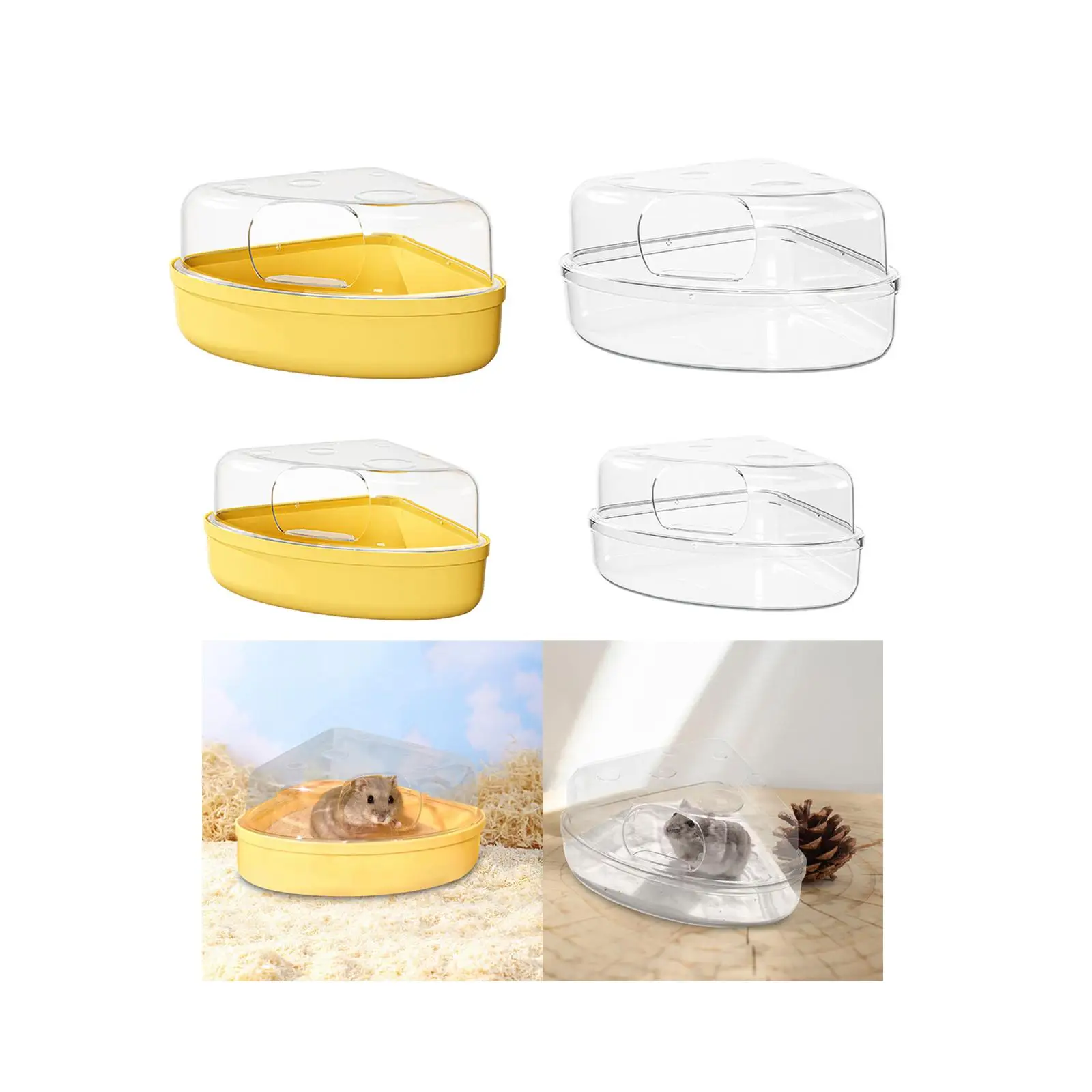 Hamster Sand Bath Box Hamster Bed Cage Accessory Hamster Bathroom Small Animal Toilet for Mice Squirrels Gerbil Hedgehog Ferret