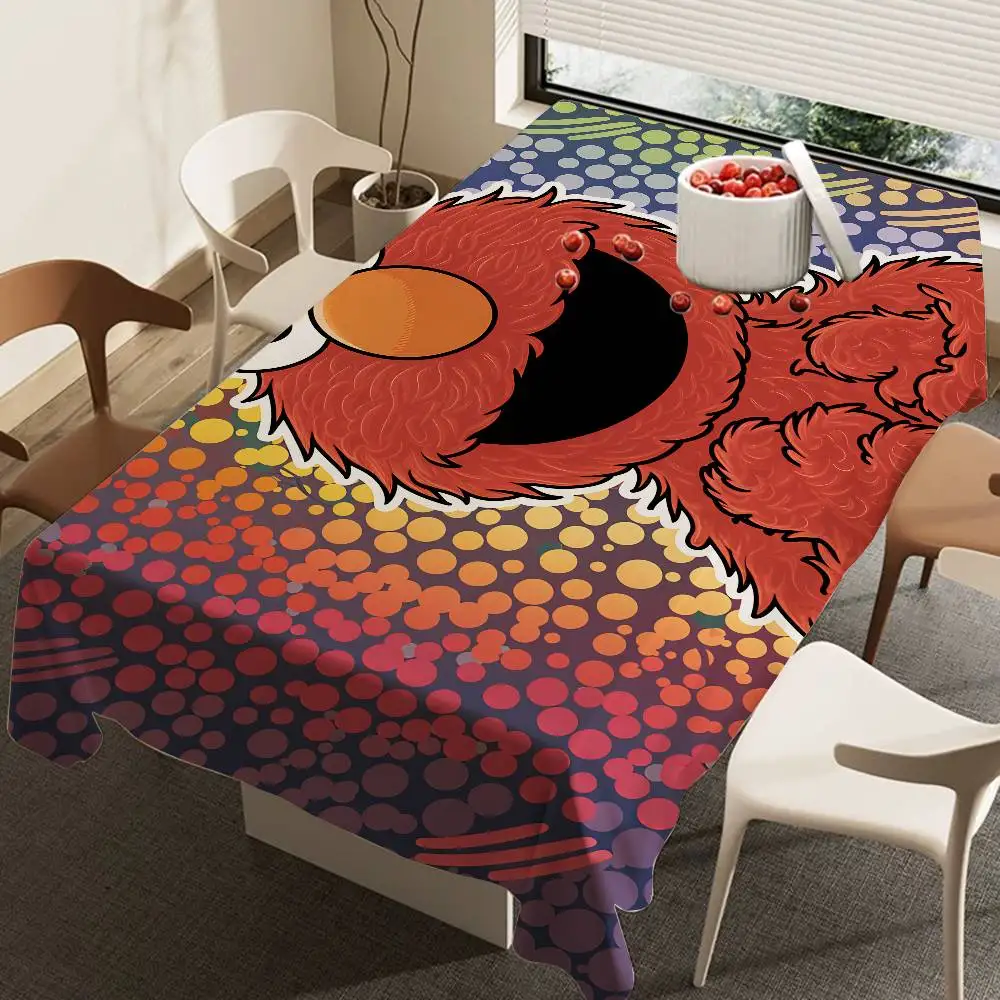 S-Sesame Street TV Cute Cartoon Tablecloth Themed Indoor Outdoor Picnic Party Tablecover Kitchen Dining Table Wedding Decor