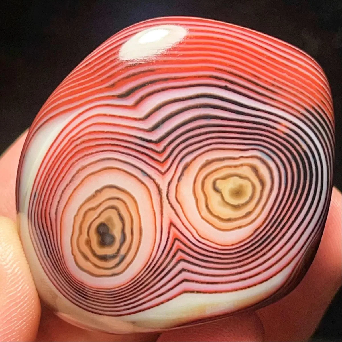 Decor Stone Banded Agate Worry Stone, Authentic Stone, Tumbled Polished, Home Decor, Natural Stone, Crystal Collection
