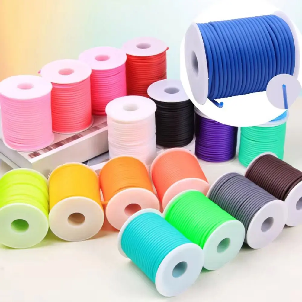Round Shape Hollow Rubber Tubing Colorful Design Resistance Material Stretch Stitch Cord Transparent Hose 2mm Diameter