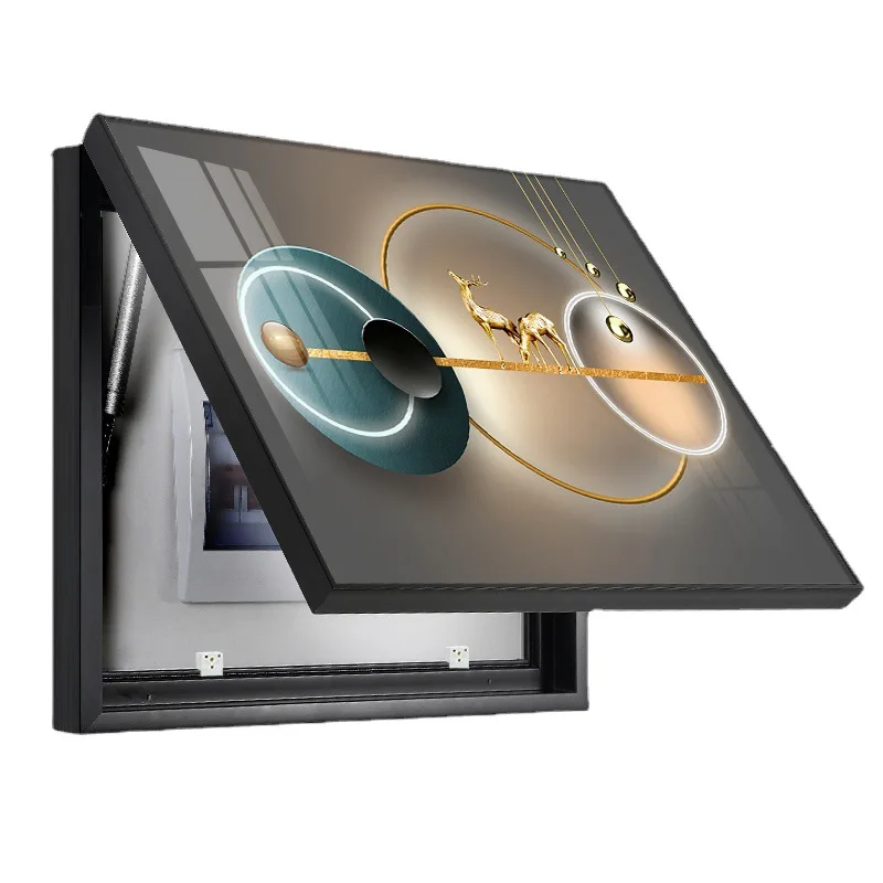 

The meter box is decorated with modern light luxury shielding and no punching hole to open the switch of the electric gate box