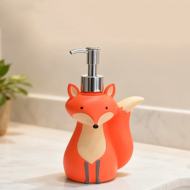 Cute Fox Soap Bottle Portable Press Lotion Bottle Hotel Household Toilet Bathroom Shampoo Hand Washing Liquid Bath Gel Bottle