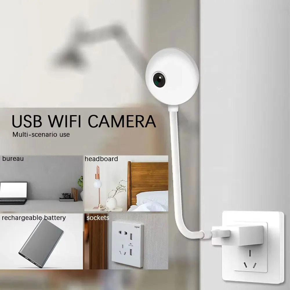 Tuya Smart USB Light Bulb Mini Wifi Camera Indoor 2K 5MP Security Camera for Baby Monitor Auto Tracking Wireless IP Surveillance