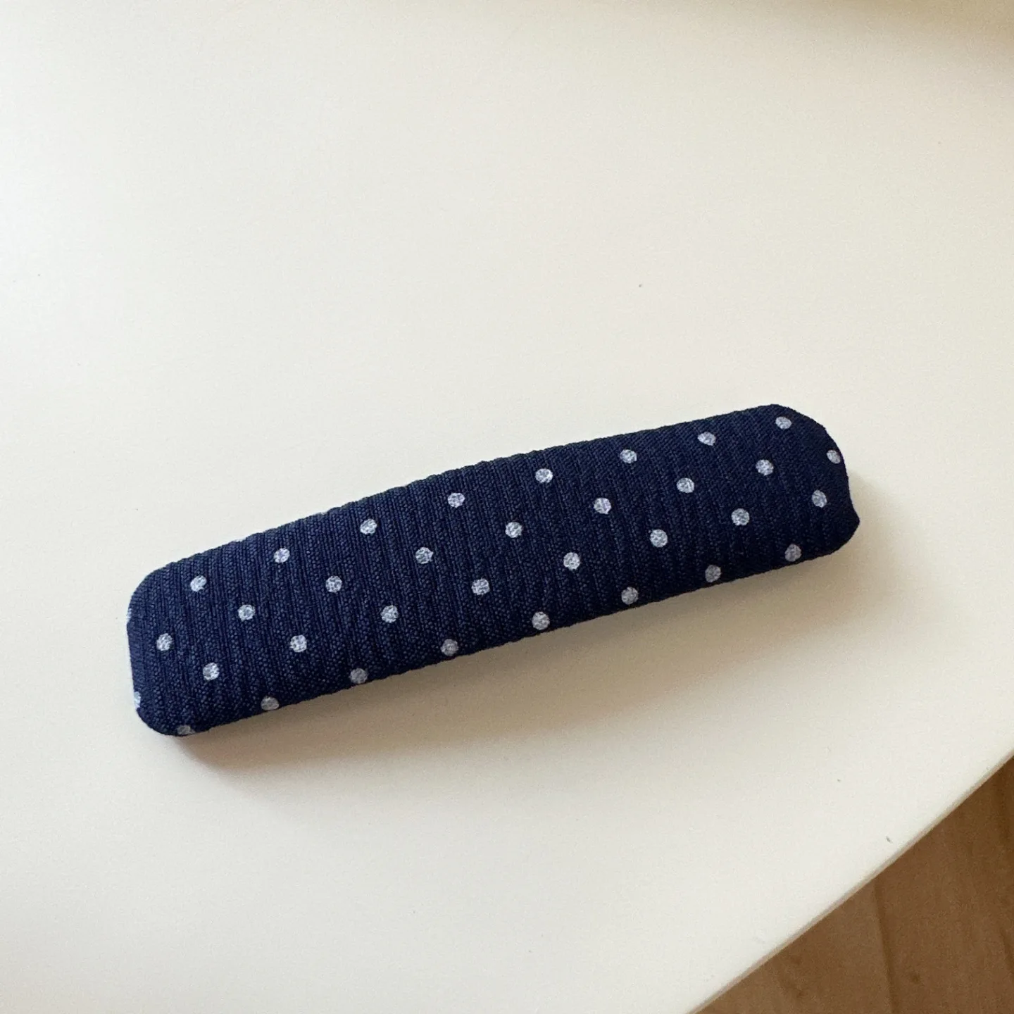 Vintage koreanische Haarspange, marineblau, gepunktet, Stoff-Haarnadel, handgefertigt, keine Schäden, Haar-Accessoires für Frauen, Haarspangen für Mädchen – Detail 15