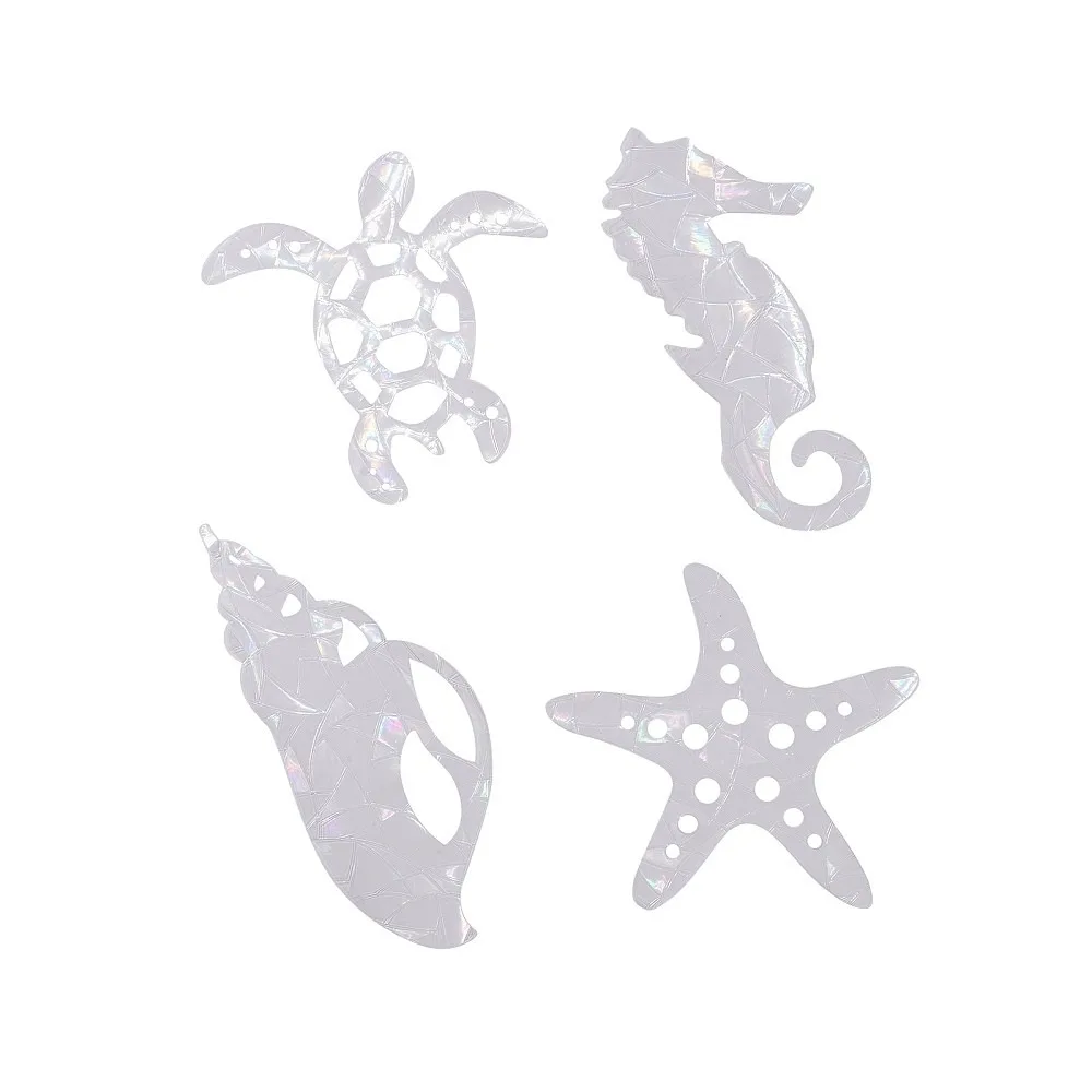 Tortoise Sea Horse Starfish Conch Shape Waterproof PVC Laser Adhesive Stickers Electrostatic Stickers Colorful