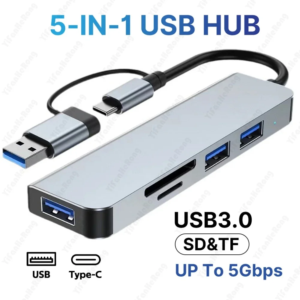 8/5 in 2 USB HUB C type-c HUB USB C to USB 3.0 Dock for MacBook Pro For Switch USB-C Type C 3.0 Splitter