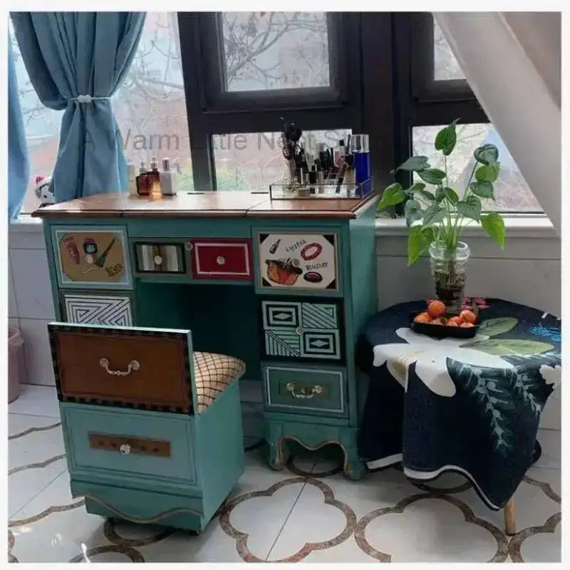 

Table Dresser European Storage Vintage Dressing Dressers Makeup Vanity Tables Led Mirror Vanity Tavolo Trucco Home Furniture