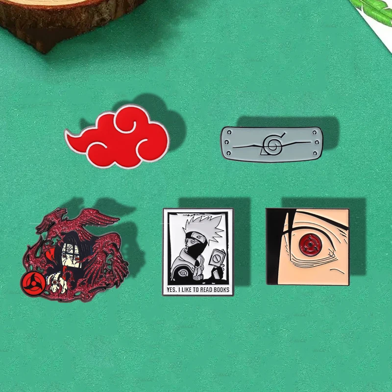 나루토 일본 애니메이션 주변기기 만화 금속 브로치 재미있는 남성과 여성 학생 의류 배낭 액세서리 배지 귀여운