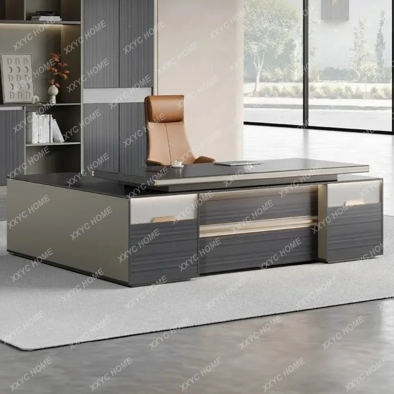 XX Luxury Modern Asthetic Office Desks Storage Chair L Shaped Executive Standing Computer Desks Study Laptop