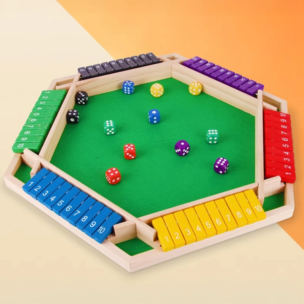 4/6 لاعبين اغلاق الصندوق لعبة النرد لوحة خشبية الجدول الرياضيات لعبة ألعاب الطاولة ستة جوانب لعبة بالتخبط ألعاب داخلية اغلاق الصندوق