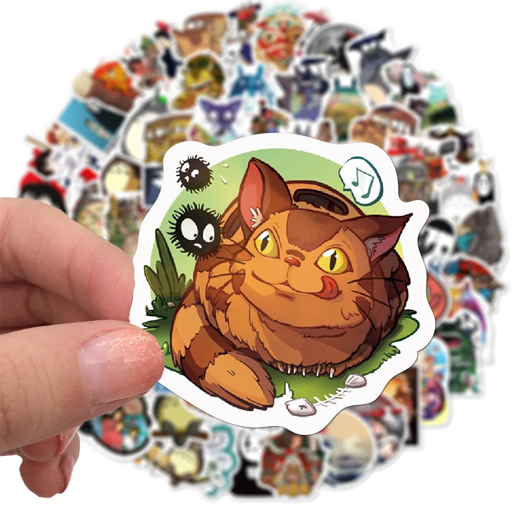 100pcsHayao Miyazaki Anime Cartoon Sticker Chihiro/Chinchilla/Faceless Man/Witch/Ghost Princess/Decorative Sticker Waterproof
