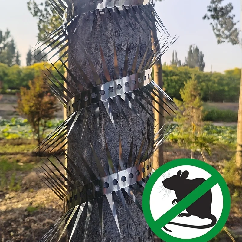 2 Rollen Edelstahl-Vogel- und Nagetierabwehr zur Verhinderung von Mäuseangreifen, Anti-Kletter-Drahtzaun mit Widerhaken – Detail 4