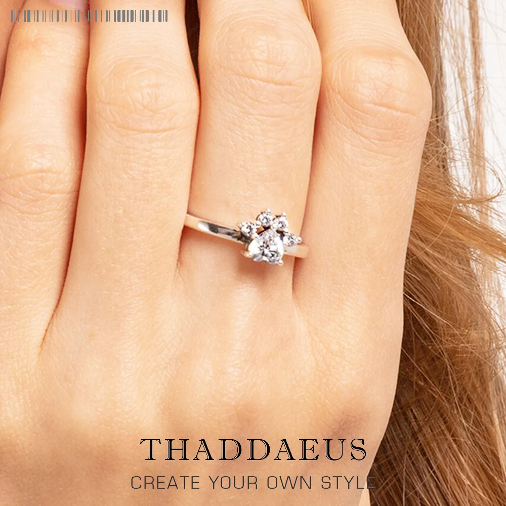 

Ring Brilliant Paw Cat Europe Style Delicate Fine Jewerly For Women Summer Brand New Cute Gift In 925 Sterling Silver