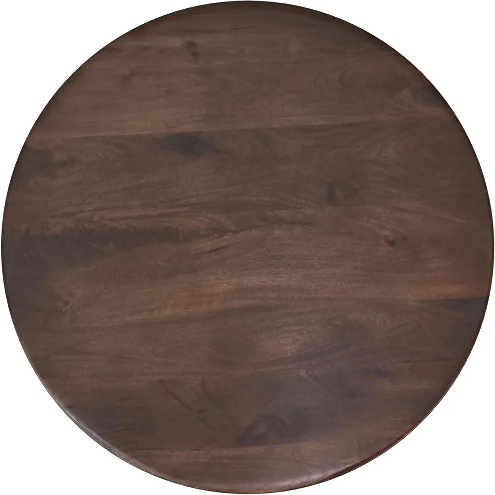Dale Runder Couchtisch aus massivem Mangoholz in Braun