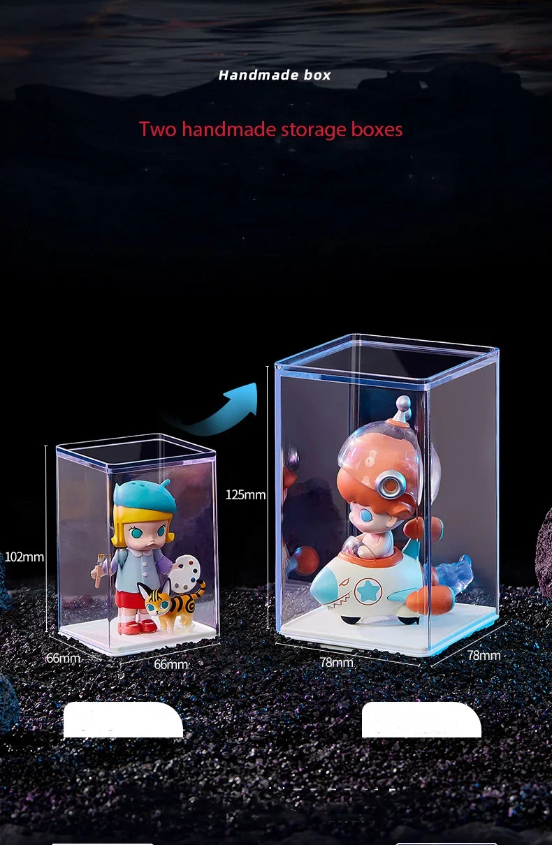 

Handmade Transparent Acrylic Figurine Display Cabinet Storage Box for DIMOO Dolls 4pcs Set Two Specifications