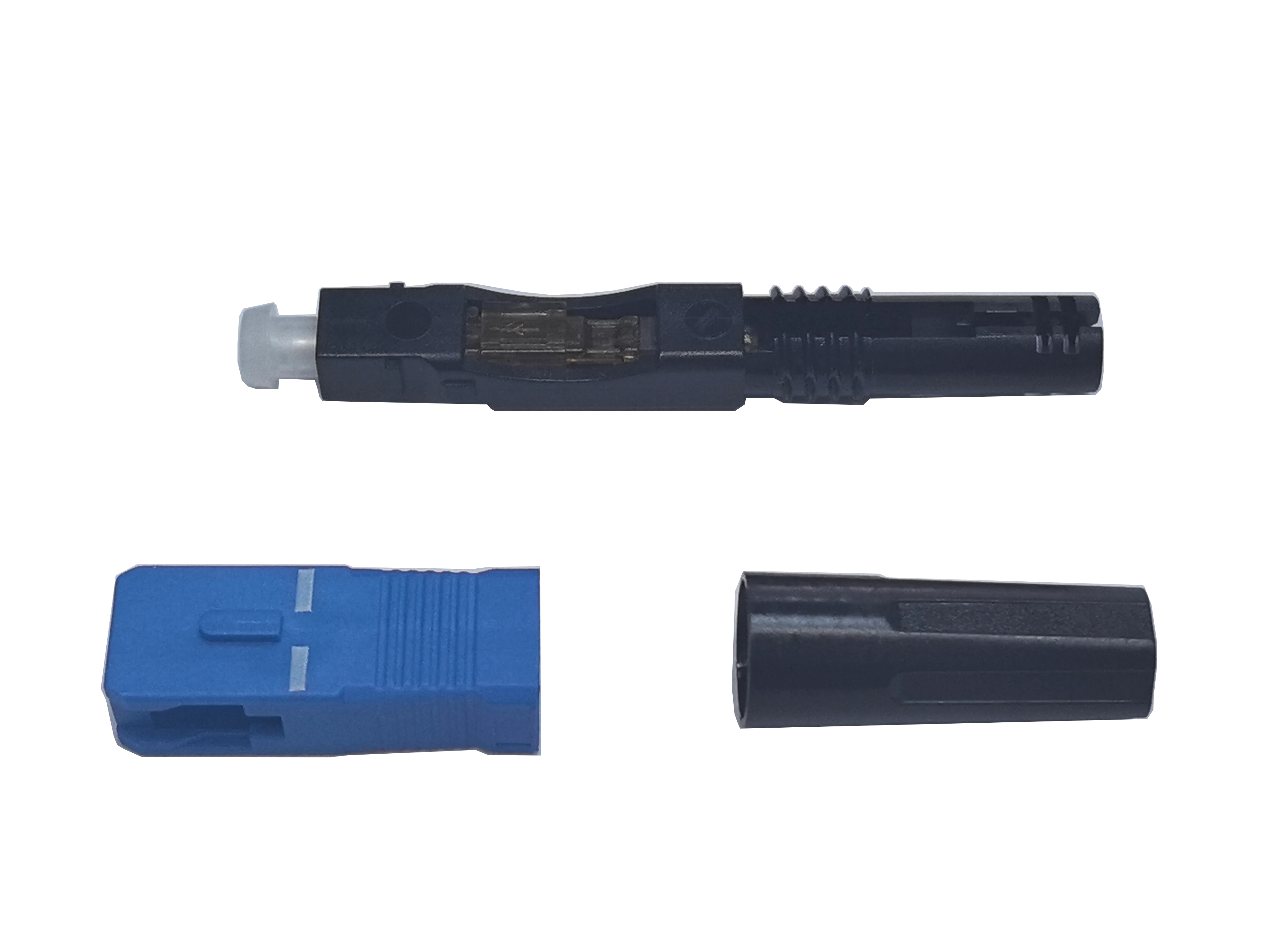 Conector rápido de fibra óptica SC UPC com luva de cerâmica, baixa perda de 0,2dB para centro de dados FTTH, ferramenta de instalação rápida 3s sem ferramentas