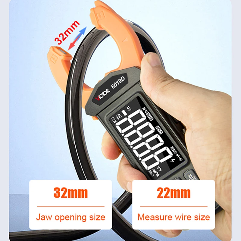 فيكتور المشبك الرقمي المتعدد التيار المتناوب/تيار مستمر الجهد الحالي ESR عالية الدقة أداة المقاومة السعة الرقمية المشبك متر #5