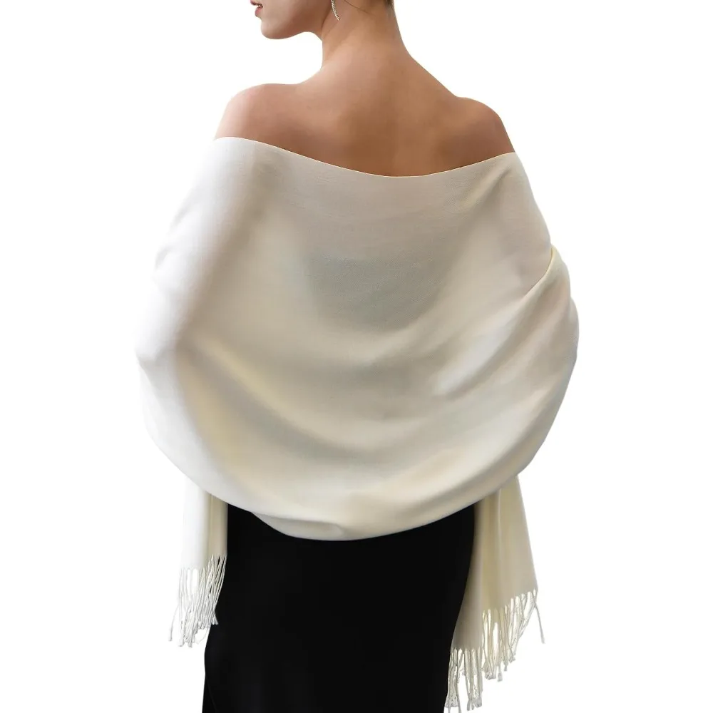 Women Cashmere Feel Shawl Wrap Soft Blanket Scarf Viscose Blend Warm Scarves For Wedding Evening Dresses Travel Flights