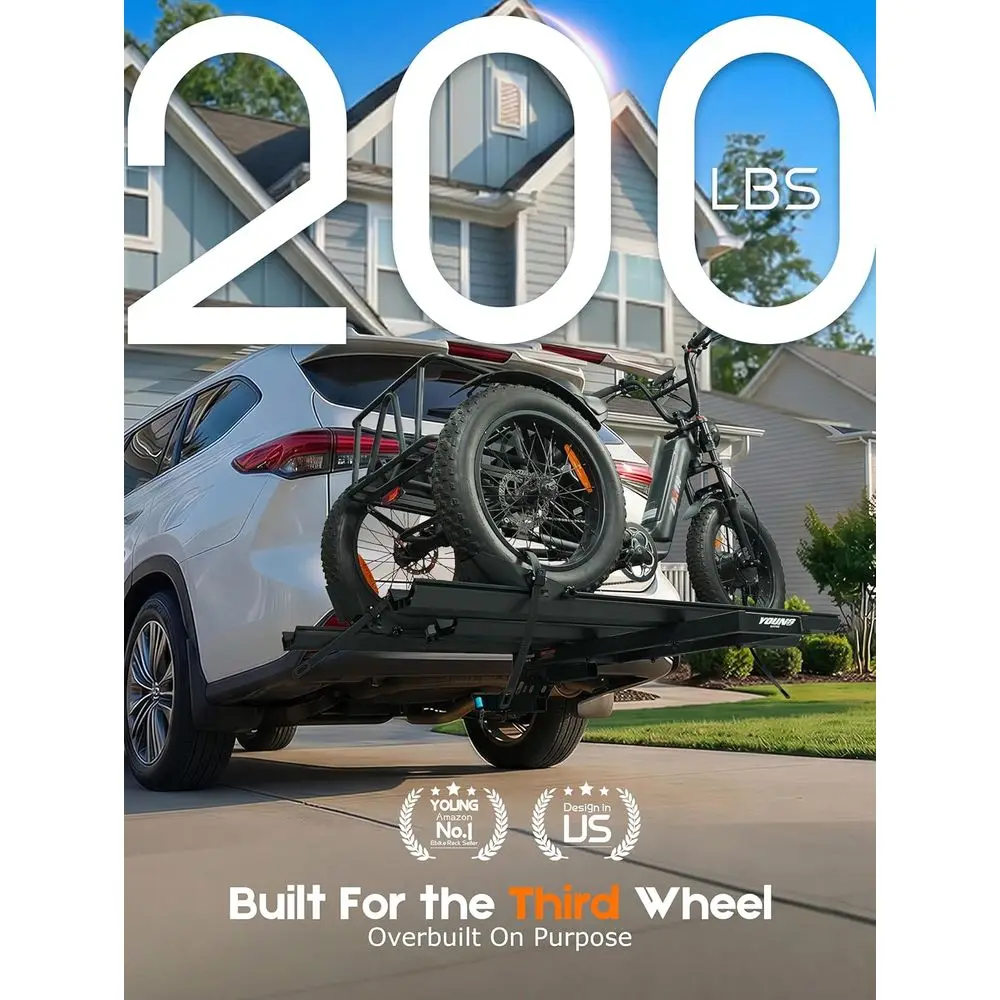 Universal Hitch-Mounted Trike Carrier for Electric and Manual Tricycles, Adjustable for Cars, Trucks, and SUVs with 2 Receiver