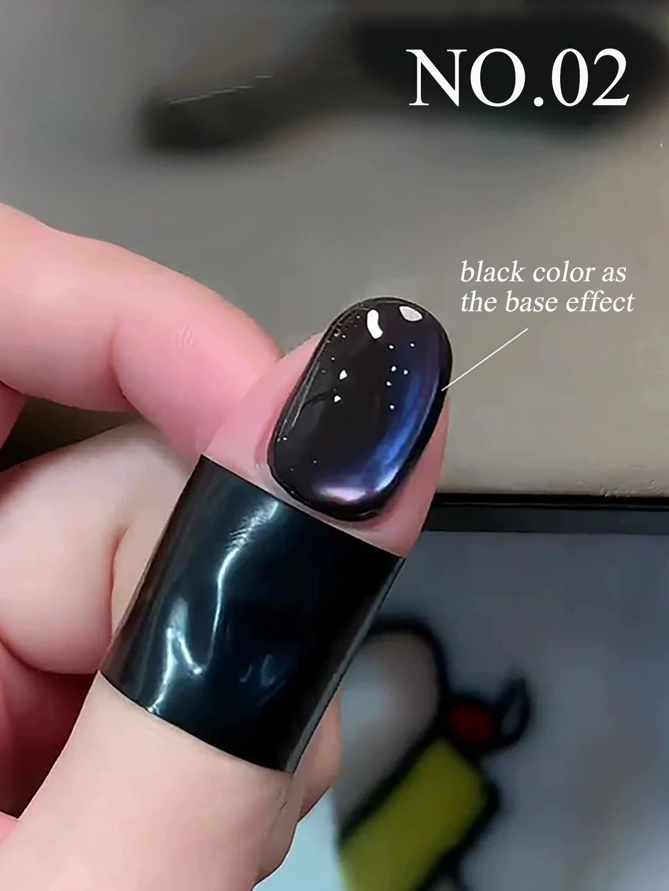 1-3pcs PSK 2025 ใหม่ไวท์เทนนิ่งลูกปัดแก้วสีม่วง Starry คริสตัลเล็บลูกปัดแก้วสีม่วง CAT EYE GEL เล็บเล็บอุปกรณ์