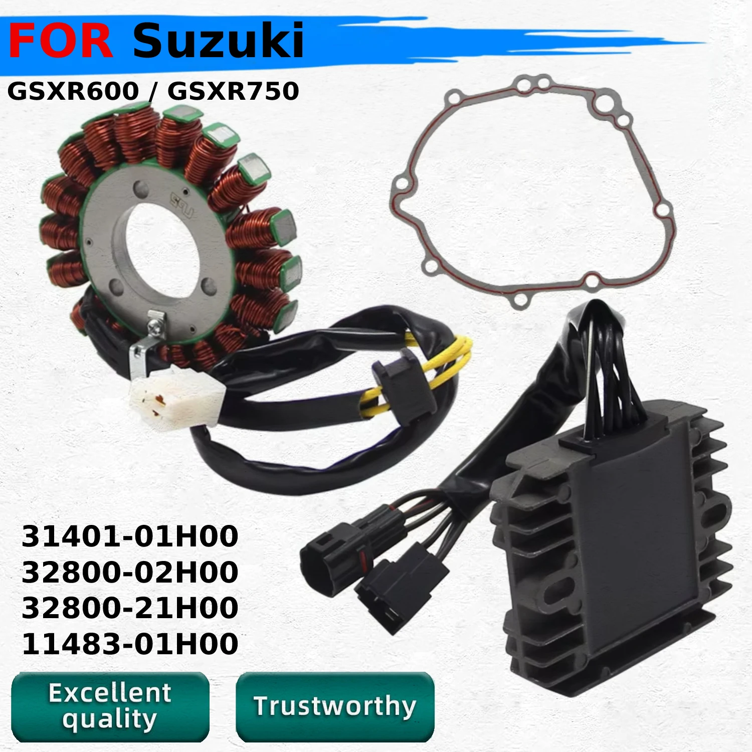 

Motorcycle Ignition Stator Coil + Voltage Stabilizer Rectifier Regulator For Suzuki GSXR600 GSXR750 GSXR 600 750 2006-2007 Parts