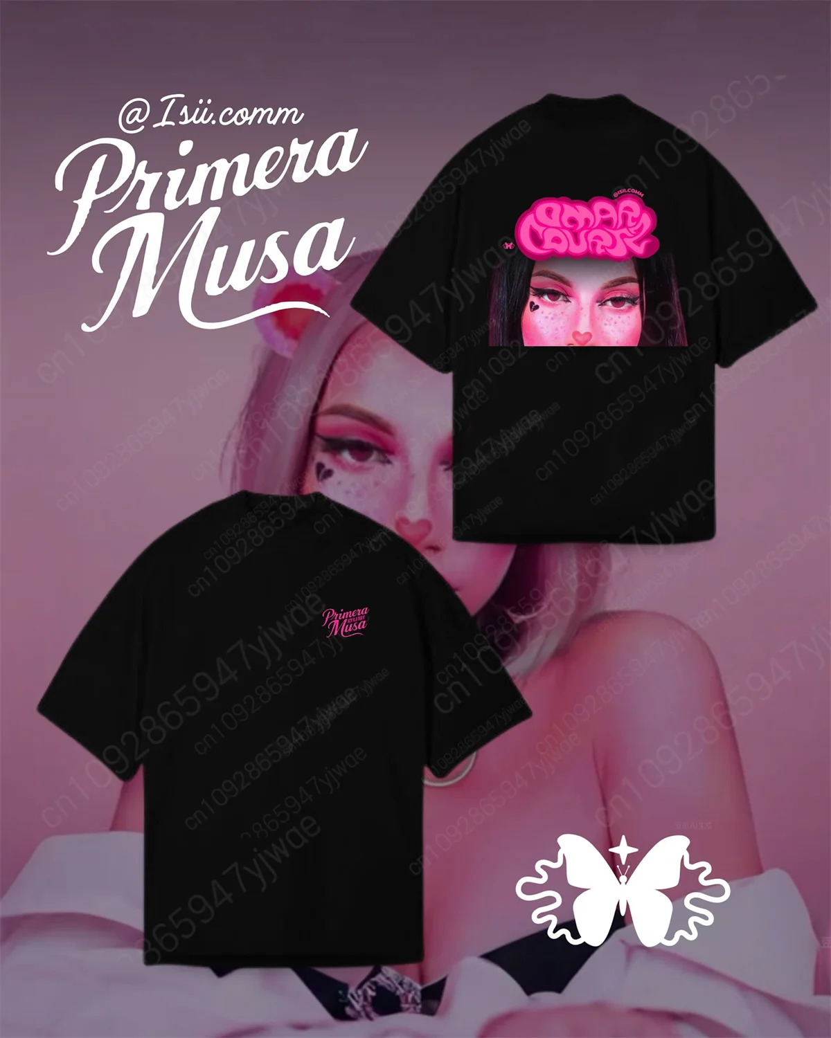 عمر كورتز بريميرا موسى القطن قصير الأكمام تي شيرت الصيف الملابس النسائية الموسيقى اللاتينية المحملة مروحة هدية فضفاض الشارع تي شيرت