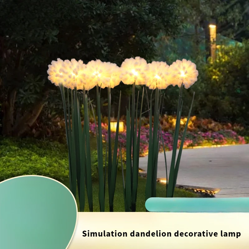 Dandelion Ground Lamp Outdoor Waterproof Solar Artificial Flower Landscape Lamp Simple Courtyard Atmosphere Decoration Lawn Lamp