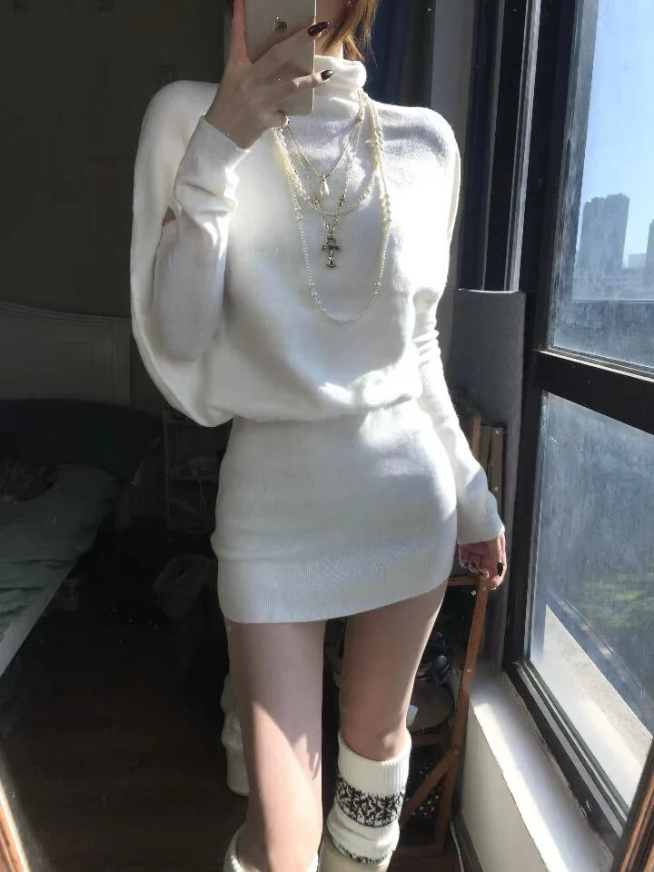 

Ele A-Line Dr Модная ор Юбка с высокой талией Long Sve Повседневная одежда Удобная ткань Осень Зима Faion Ladies Dr