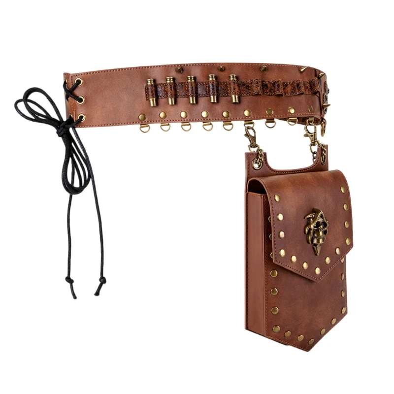 Stylish Steampunk Belt Bag Festival Belt Bags Waist Pouches Costume Accessory for Renaissance Costumes and Daily Fashion