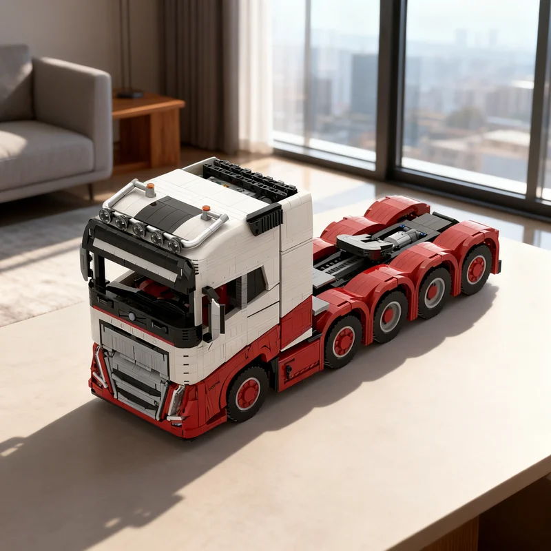 

3652 детали MOC Volvo FH16 10X4 Тягач, красная техническая модель, конструктор, подарок, креативный коллекционный декор, премиум-класс