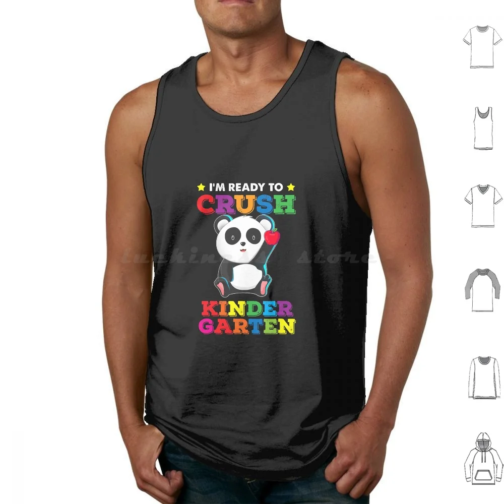 Ready To Crush Kindergarten Panda Bear Camisetas sin mangas Chaleco sin mangas Ready Crush Kindergarten Bear Funny Back School Panda Ready